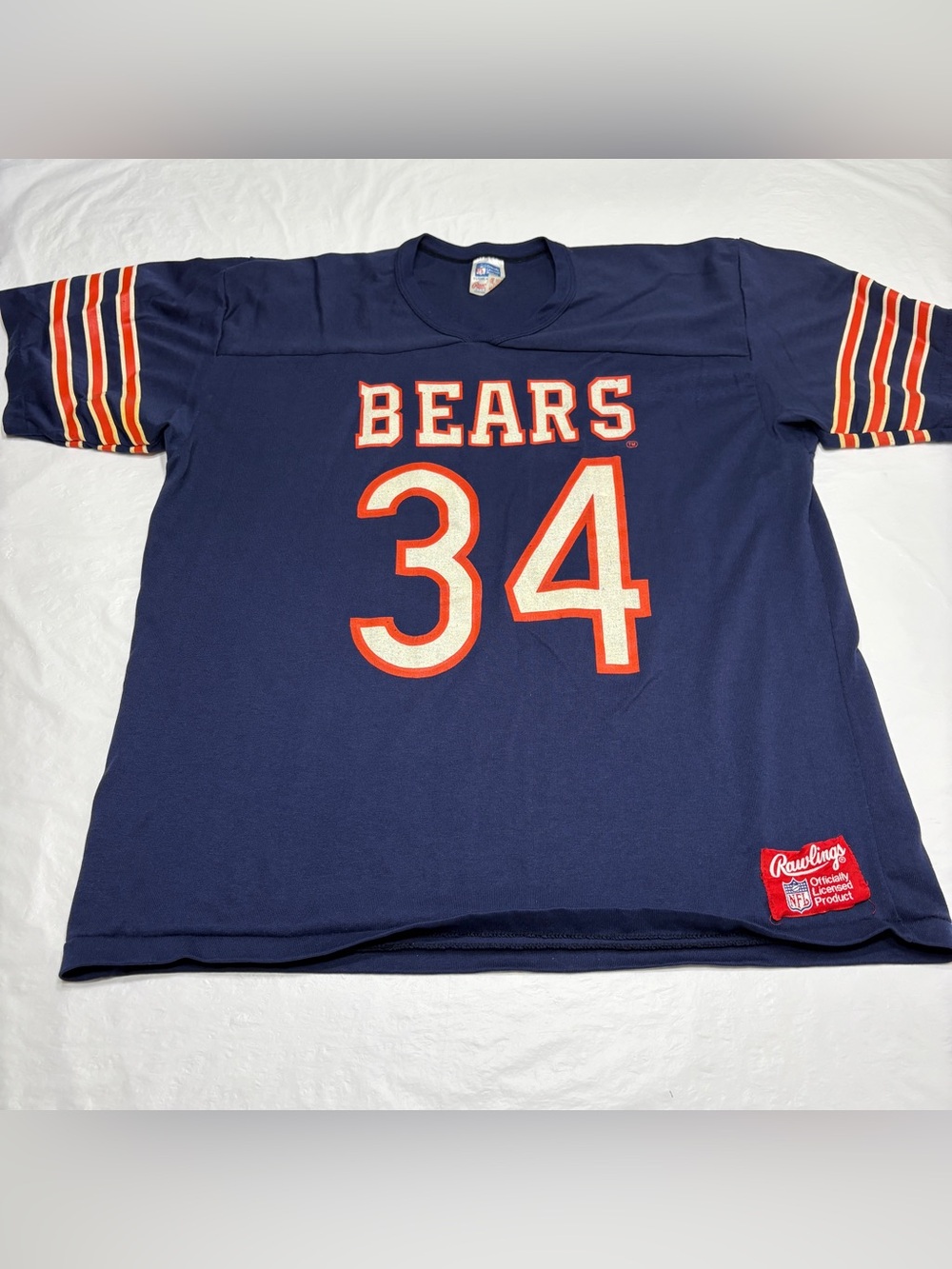 Vintage 80s Rawlings Chicago Bears Walter Payton #34 Jersey Mens XL Blue USA